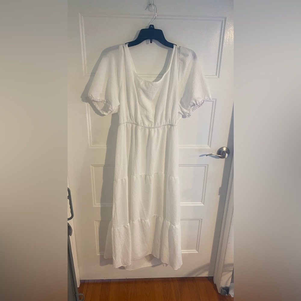 Shein 14 Open Back with Tie NWOT White